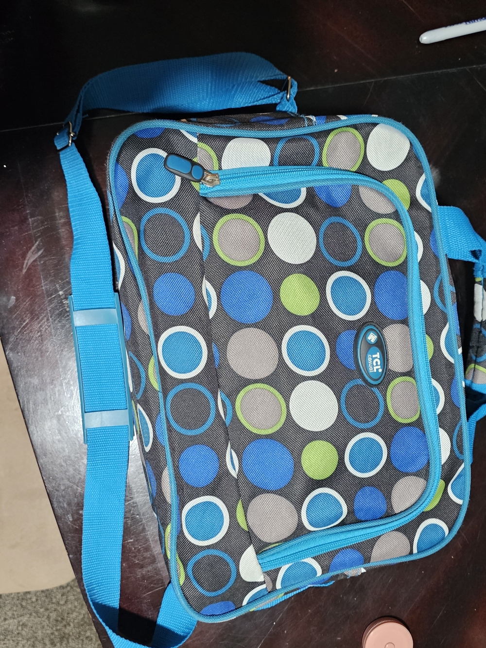 TCL Travel Blue Multi-Circle Crossbody Travel Bag